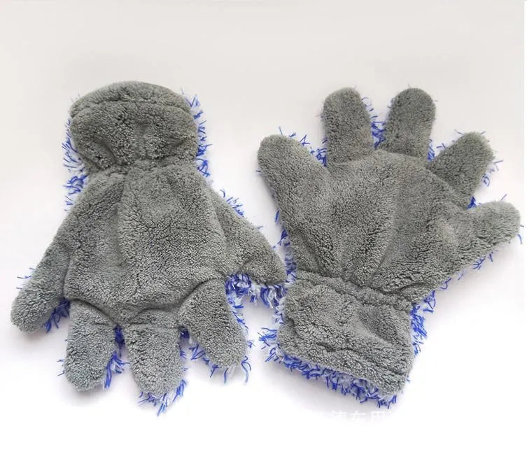 Five-Finger Coral Fleece-Long Hair Mitts | Support OEM&ODM | 28x30cm